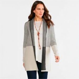 Cato Shawl Collar Open Front Duster Sweater